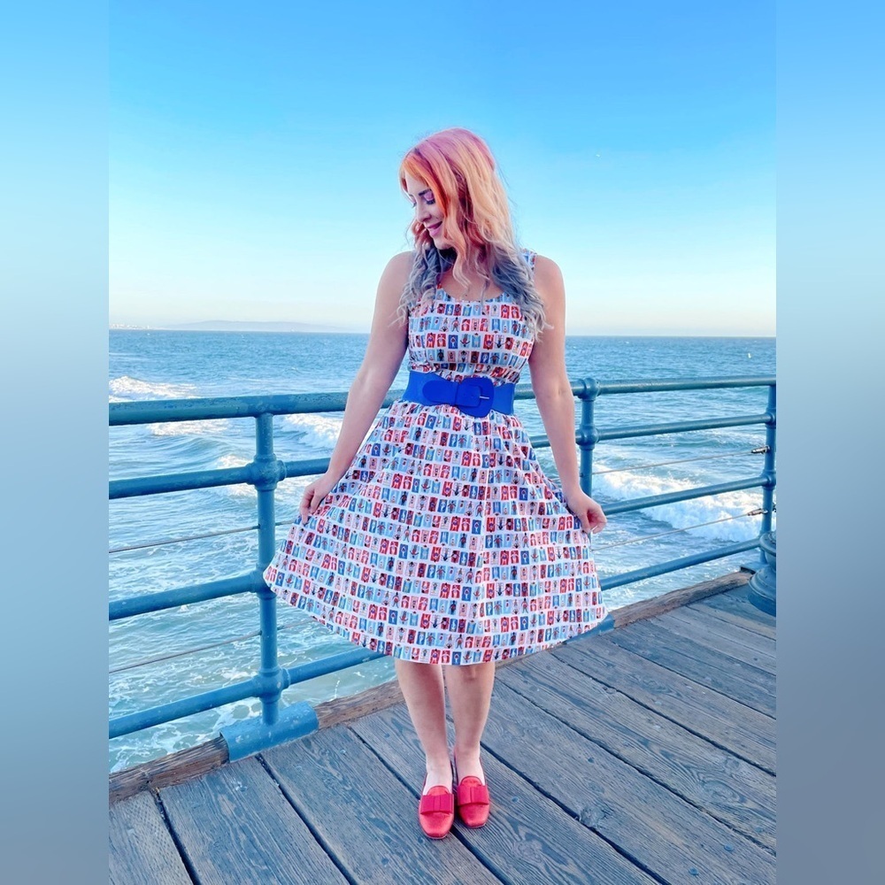 RETROLICIOUS Sunny Days Fit & Flare Dress w Pockets Size XL NWOT